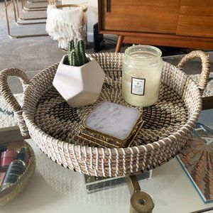 Crate&Barrel Rattan Serving Tray